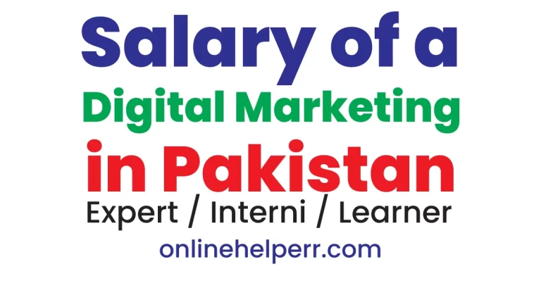 bold text is written which is digital marketing salary in pakistan. and below a url of online helper